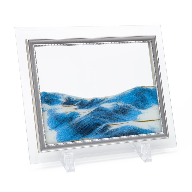 Coitak Moving Sand Art Picture, Sandscape, Moving Desktop Art for Home Decor and Office, Medium Size 9x7(Blue) - Image 1